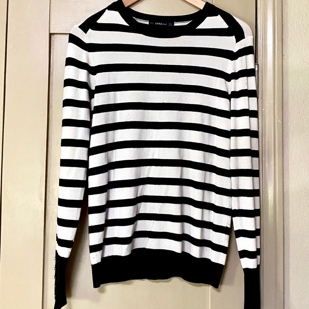 Zara black and white sweater